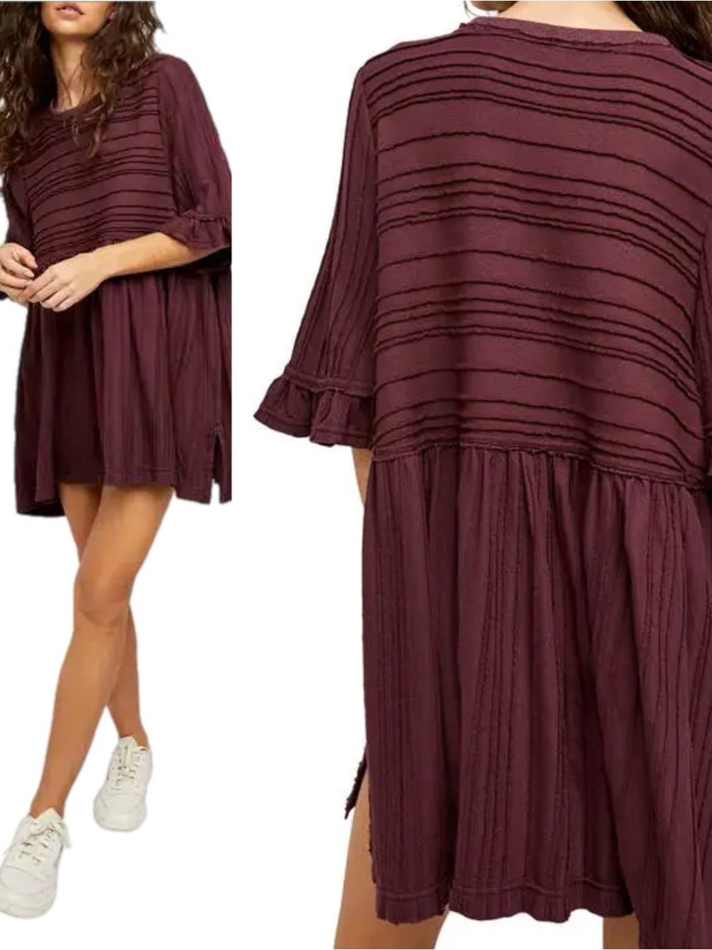 Free People Take A Spin Tunic Dress Black Honey Excellent Condition